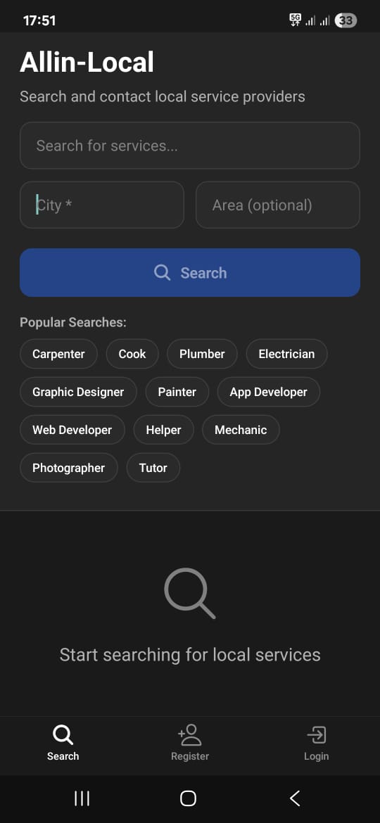 AllinLocal Mobile App Screenshot 1